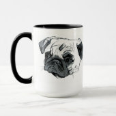 Tasse de café mignonne de carlin (Gauche)