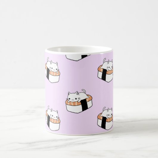 Tasse de café mignonne de chat de sushi (Centre)