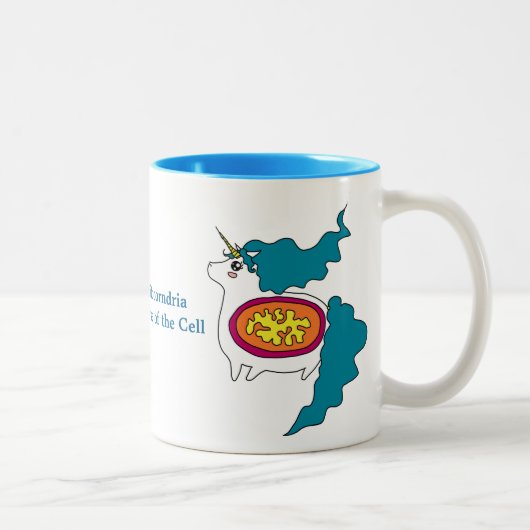 Tasse de café mignonne de mitochondries de licorne (Droit)