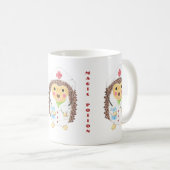 Tasse de café mignonne d'infirmière de hérisson (Devant droit)