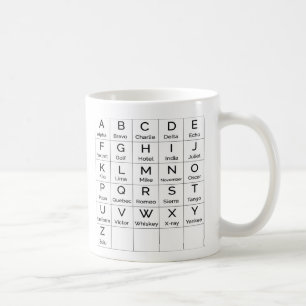 Tasse de café militaire d'alphabet