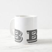 Tasse de café moderne grise initiale du monogramme (Devant gauche)