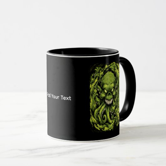 Tasse de café Monstre Tentacule Vert Flippant (Devant droit)