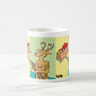 Tasse de café montée de bande dessinée de chef de