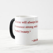 Tasse de café Morphing de citation de rose rouge (Devant gauche)
