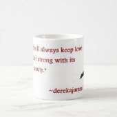 Tasse de café Morphing de citation de rose rouge (Centre)