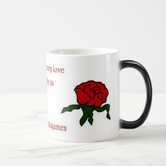 Tasse de café Morphing de citation de rose rouge (Droite)