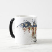 Tasse de café Morphing d'étoile d'Eagle de drapeau (Devant gauche)