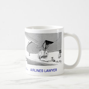 Tasse de café morte d'avocat de lignes aériennes