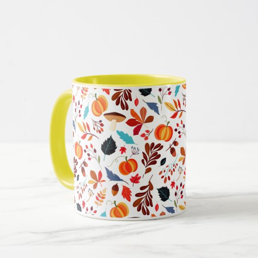Tasse de café motif automne (Devant gauche)
