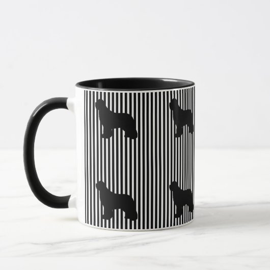 Tasse de café multi noire de chien de Terre-Neuve (Gauche)