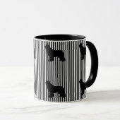 Tasse de café multi noire de chien de Terre-Neuve (Devant droit)