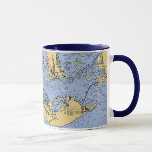 Tasse de café nautique de diagramme d'île de (Droite)