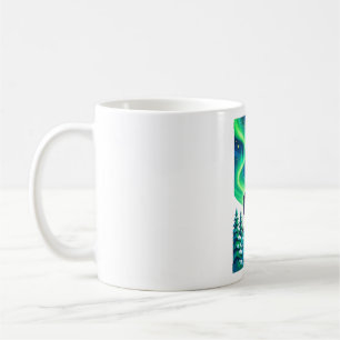 Tasse de café Noël Nuit Aurore Renne