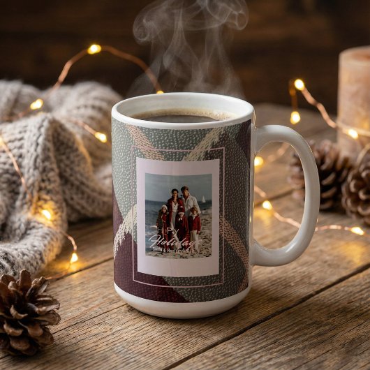 Tasse de café Noël plaid rustique moderne photo