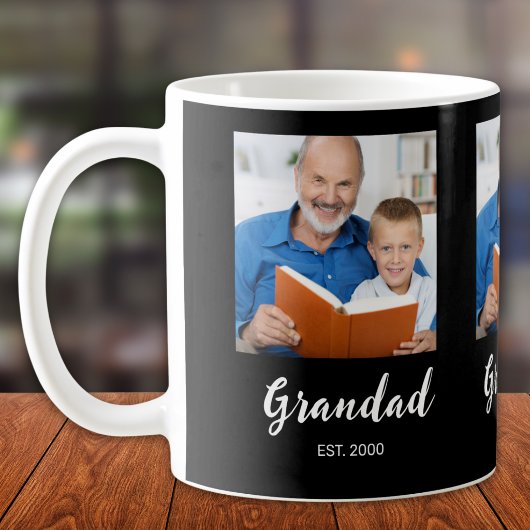 Tasse de café noir avec 3 photos de Papi Fondé