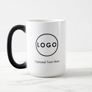Tasse de café noir et blanc Logo de marque d'entre