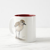 tasse de café Noir-gonflée de pluvier (Devant gauche)