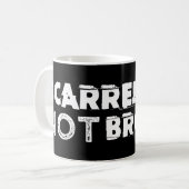 Tasse de café noir marquée mais non cassée (Devant gauche)