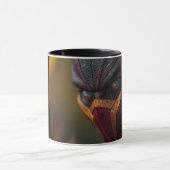 Tasse de café noire avec visage de monstre effraya (Centre)