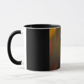 Tasse de café noire avec visage de monstre effraya (Gauche)