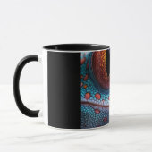 Tasse de café noire avec visage de monstre effraya (Gauche)