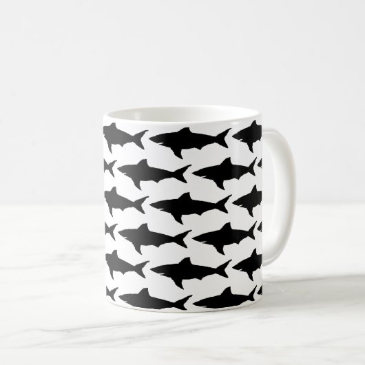 Tasse de café noire et blanche de motif de (Devant droit)
