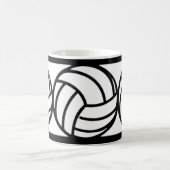 Tasse de café noire et blanche de volleyball (Centre)