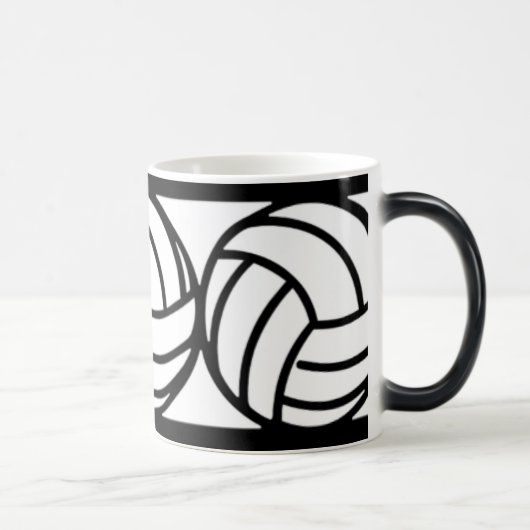 Tasse de café noire et blanche de volleyball (Droite)