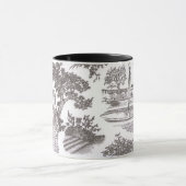 Tasse de café noire et blanche d'impression de (Centre)