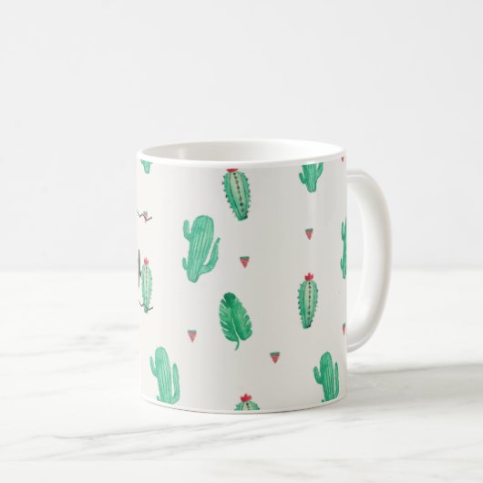 Tasse de café nommée faite sur commande de cactus (Devant droit)