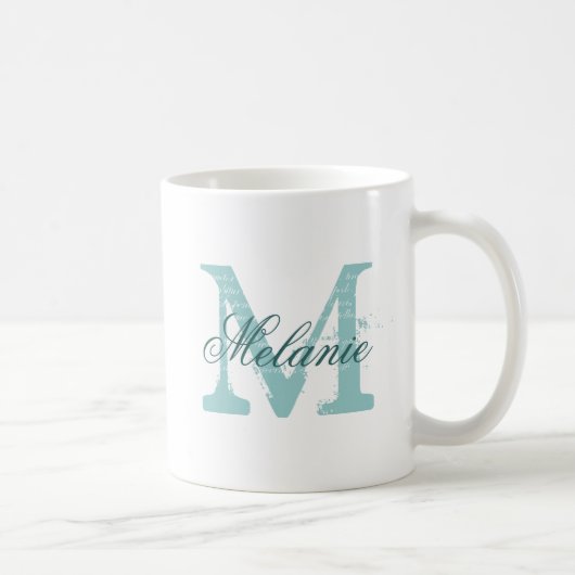 Tasse de café nommée personnalisée de monogramme (Droite)