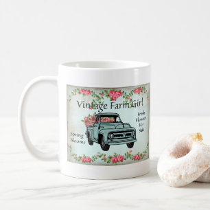 Tasse de café nostalgique de ferme de pays vintag