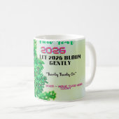 Tasse de café Nouvel An 2026 avec design de forêt (Devant droit)