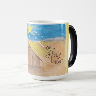 Tasse de café Nuit Sainte à l'aquarelle Nativité