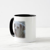 Tasse de café observée par noir de chien de boxeur (Devant gauche)