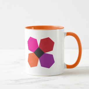 Tasse de café orange de bloc de fleur de PPE