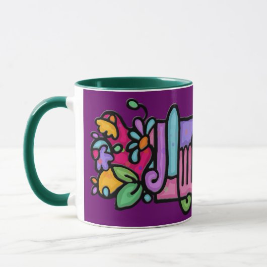 Tasse de café peinte par coutume d'AMANDA (Gauche)