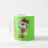 Tasse de café personnalisable de Meerkat de Noël (Devant gauche)