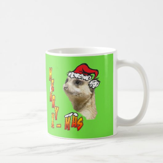 Tasse de café personnalisable de Meerkat de Noël (Droite)