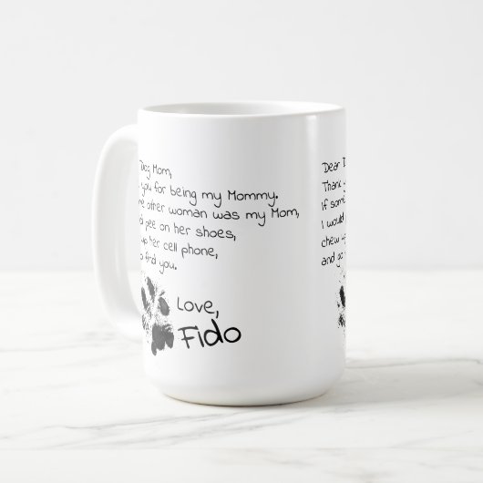 Tasse de café personnalisable de nom d'animal (Devant gauche)