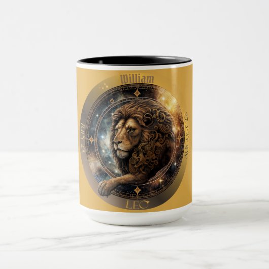 Tasse de café personnalisable Lion Zodiaque (Centre)