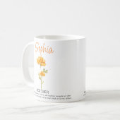 Tasse de café personnalisée avec fleur de naissanc (Devant gauche)