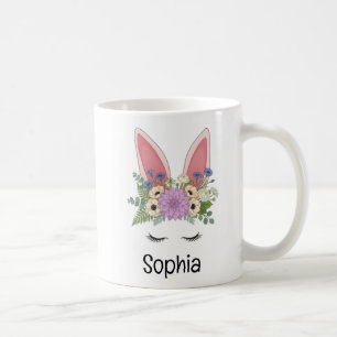 Tasse de café personnalisée avec nom et oreilles d