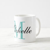 Tasse de café personnalisée de monogramme de nom (Devant droit)