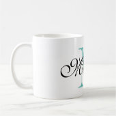 Tasse de café personnalisée de monogramme de nom (Gauche)