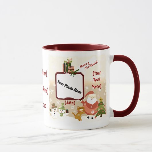 Tasse de café personnalisée de photo de Noël (Droite)