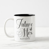 Tasse de café personnalisée Future Mrs Calligraphy (Gauche)