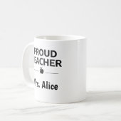 Tasse de café personnalisée pour enseignant fier C (Devant gauche)