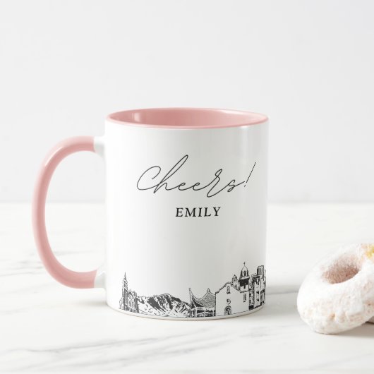 Tasse de café personnalisée pour mariage à El Paso (Avec donut)